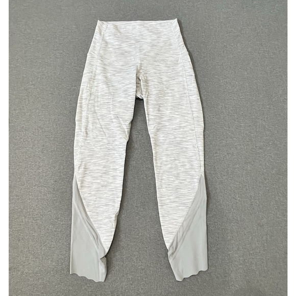 Lululemon Wunder Under Crop Tights HR Scp LW6BI8S WSNB White Print Size 4 - Picture 1 of 6
